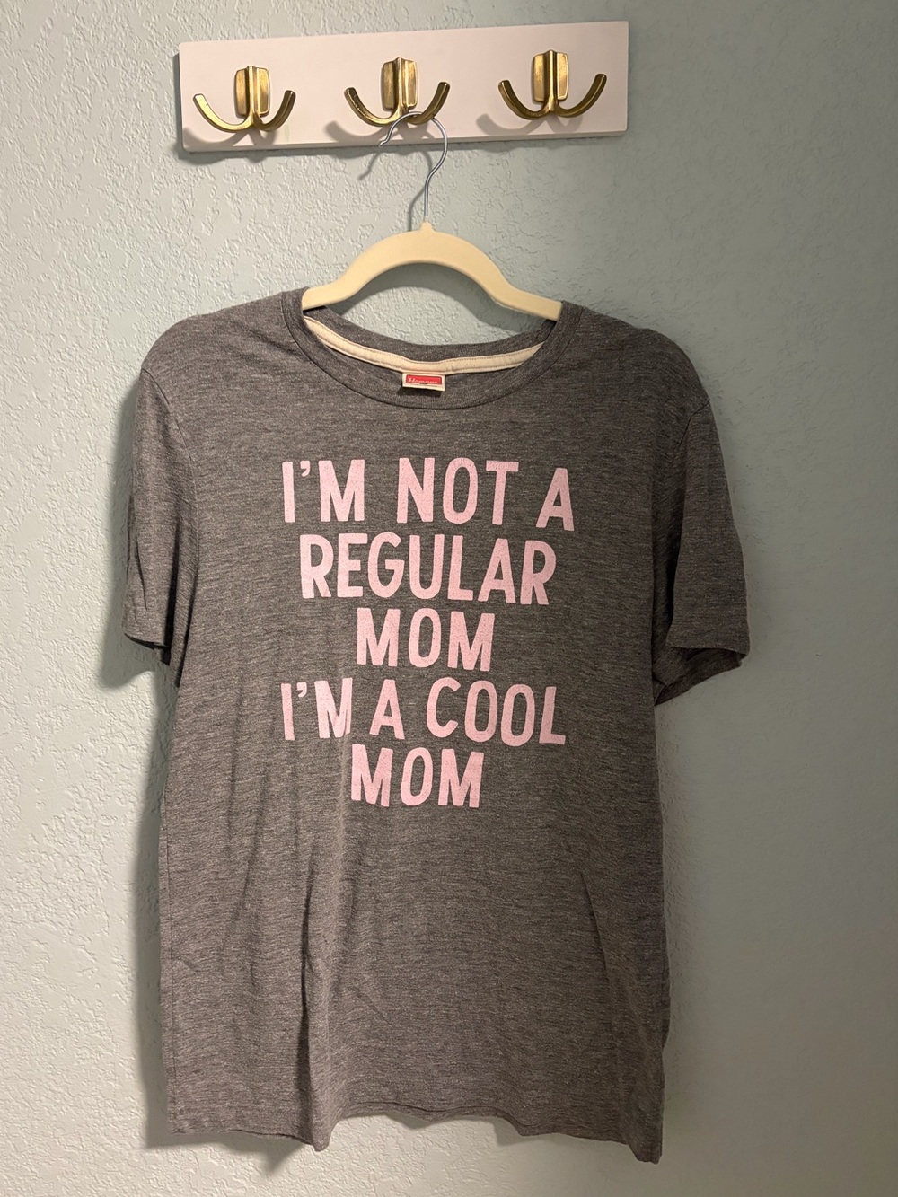 HOMAGE Grey Tee with Pink 'I'm a Cool Mom' Graphic